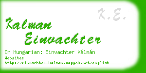 kalman einvachter business card