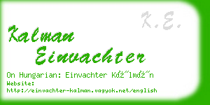 kalman einvachter business card